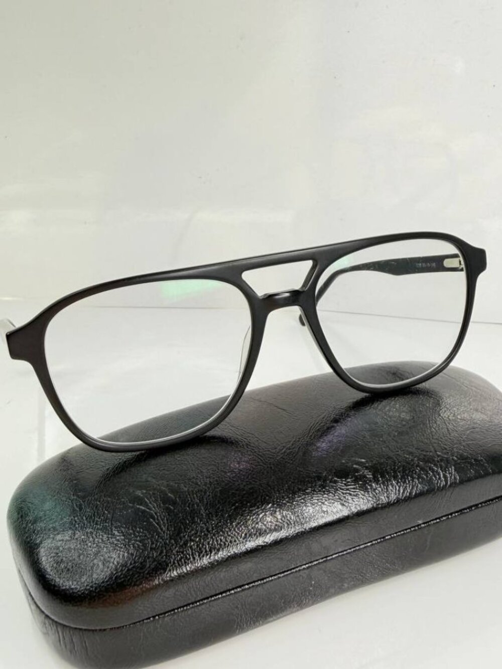 Charlie Duke Black Aviator-Style Eyeglasses – 55-18-148